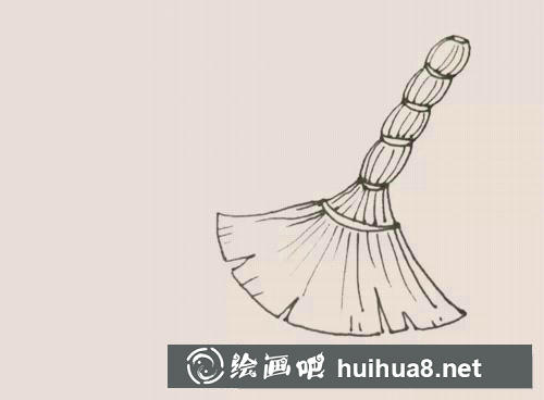 掃把簡(jiǎn)筆畫過程