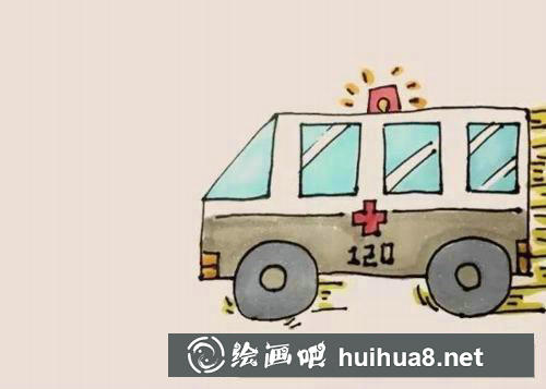 救護車簡筆畫完成