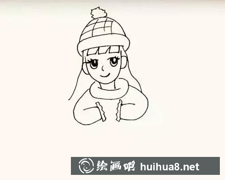 兒童畫拜年的小孩