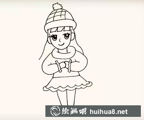 兒童畫拜年的小孩