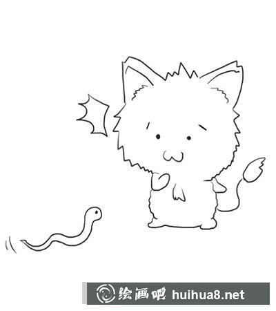 怎么畫驚嚇的小狗