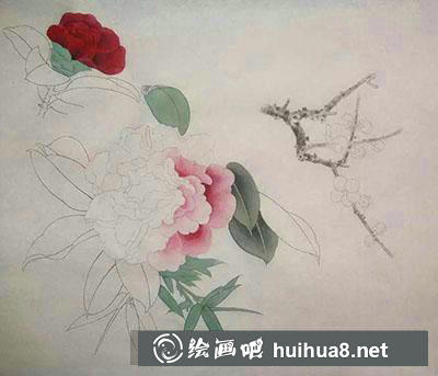 怎么畫梅花與山鵲