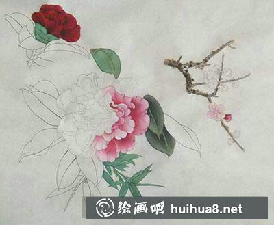 怎么畫梅花與山鵲