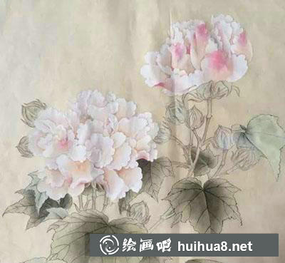 工筆畫教程怎么畫紅芙蓉