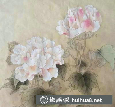 工筆畫教程怎么畫紅芙蓉