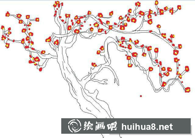 櫻花樹簡筆畫教程