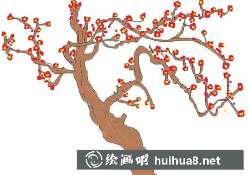 櫻花樹簡筆畫教程