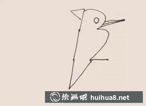啄木鳥簡筆畫過程