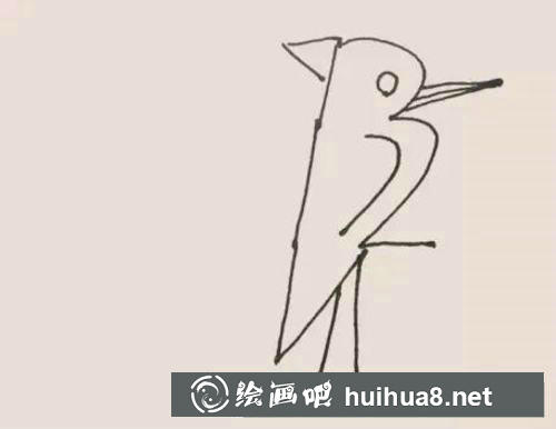啄木鳥簡筆畫過程