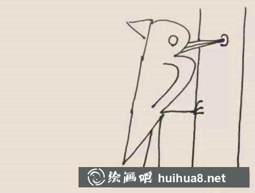 啄木鳥簡筆畫過程