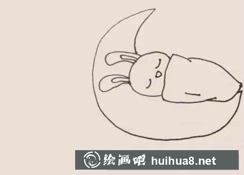 月亮兔簡筆畫過程