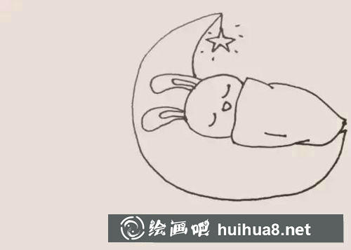 月亮兔簡筆畫過程
