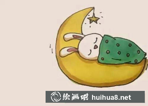 月亮兔簡筆畫過程