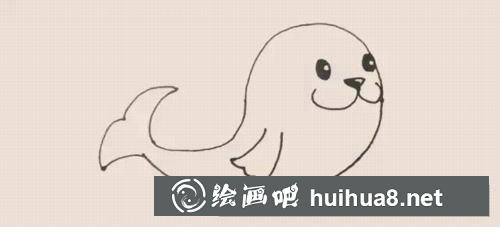 海豹兒童畫過程