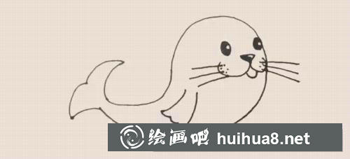 海豹兒童畫過程