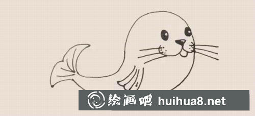 海豹兒童畫過程