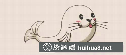 海豹兒童畫過程