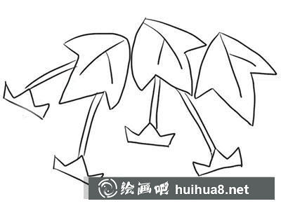 草莓葉子和頂部繪制