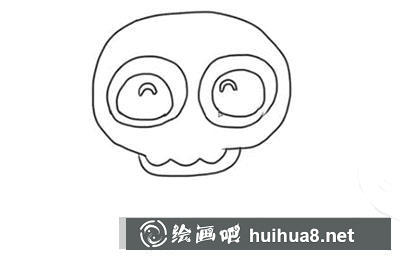 如何畫骷髏第二步