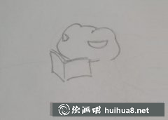 簡筆畫青蛙看書寫旅行