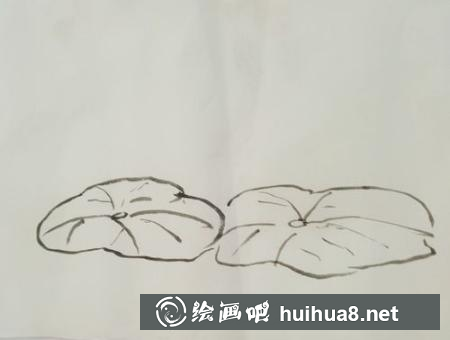 荷花的畫法第二步