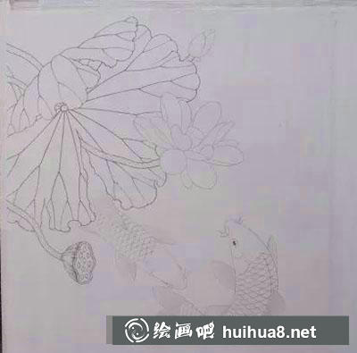 怎么繪制工筆畫荷花與鯉魚 怎么繪制工筆畫荷花與鯉魚