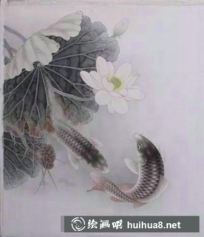 怎么繪制工筆畫荷花與鯉魚 怎么繪制工筆畫荷花與鯉魚