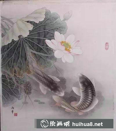 怎么繪制工筆畫荷花與鯉魚 怎么繪制工筆畫荷花與鯉魚