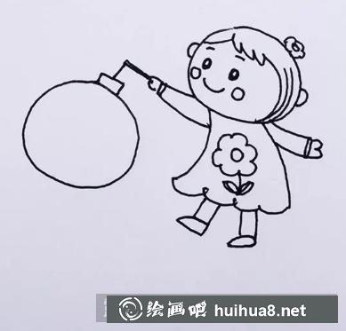 點燈籠兒童畫