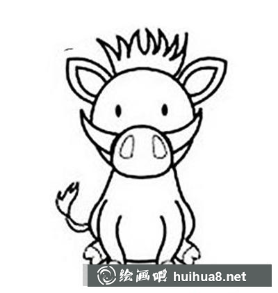 疣豬畫法