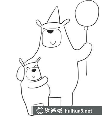 簡(jiǎn)筆畫(huà)教程怎么畫(huà)大熊與小熊
