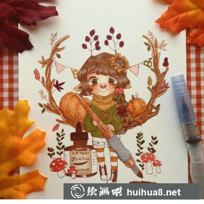 可愛的人物插畫