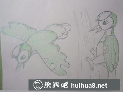啄木鳥的畫法