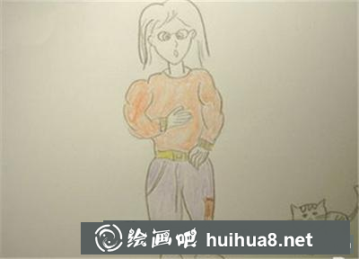 一個小女孩和一只貓