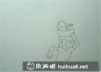 摘桃子的小猴子