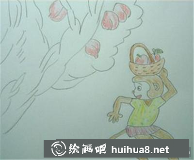 摘桃子的小猴子