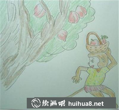 摘桃子的小猴子