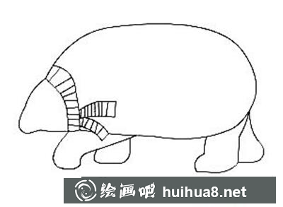 冬天戴圍巾的熊的畫法