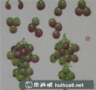 國(guó)畫教程葡萄果實(shí)葉子藤條畫法