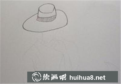 戴帽子賞花的姑娘