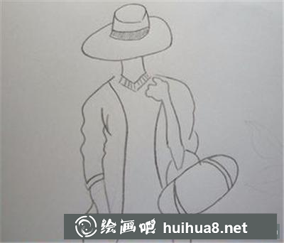 戴帽子賞花的姑娘