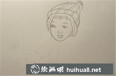 兒童畫教程：冬天看冰花的女孩