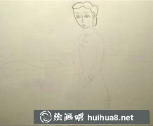 兒童畫教程橋邊散步小女孩