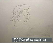 兒童畫教程：澆花小姑娘學畫法