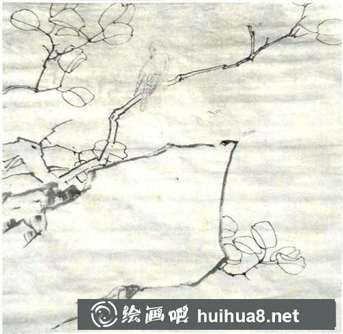 白臉山雀工筆畫(huà)