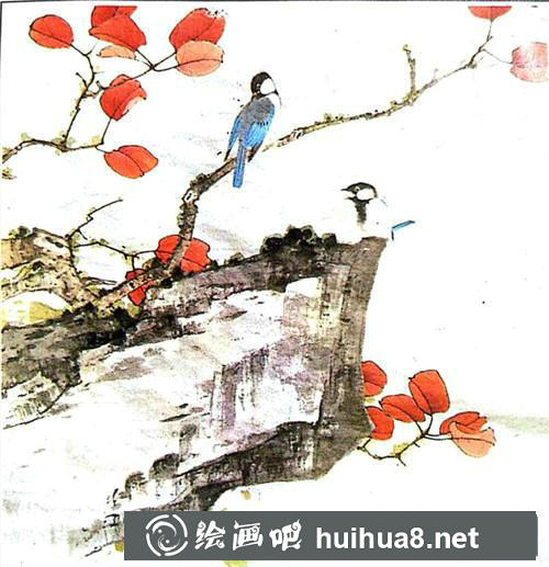 白臉山雀工筆畫(huà)