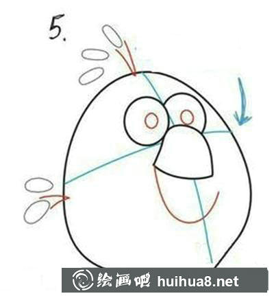 白色小鳥畫法步驟5