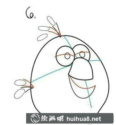白色小鳥畫法步驟6