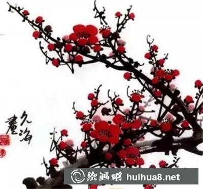 怎么畫紅梅？