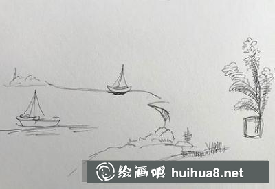 小船風(fēng)景速寫